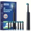 Электрическая зубная щетка для ухода за полостью рта, 8 сменных насадок, 3 режима, подходит для путешествий, мягкая и нежная, подходит для взрослых