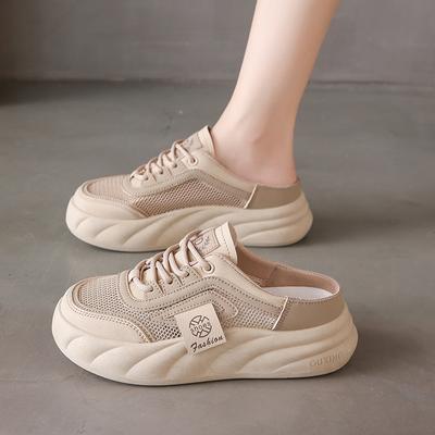 Женские прогулочные мюли CRLAYDK, кроссовки, сетчатые летние домашние тапочки, удобные мокасины без спинки, обувь для кормления грудью