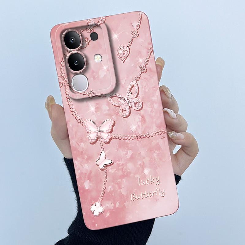 Чехол для телефона Vivo Y29 4G Модный Минимализм Масляная Живопись Цветок Мягкий Жидкий Силикон Задняя Крышка Для Vivo Y 29 4G Fundas