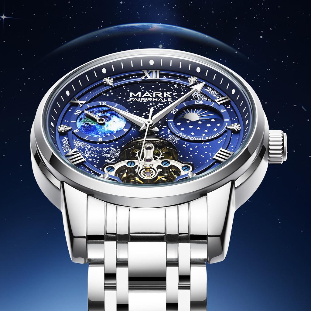 Mechanical Watch Men's Fully Automatic 24-hour Moon Phase Waterproof Mechanical Watch Men's Watch Gift Set