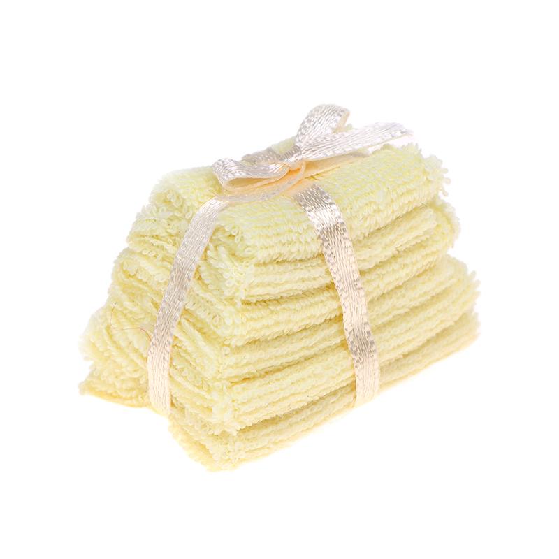 1:12 Dollhouse Miniature Towel Bath Towel Face Towel Set Model Bathroom Furniture Decor Accessories Toys