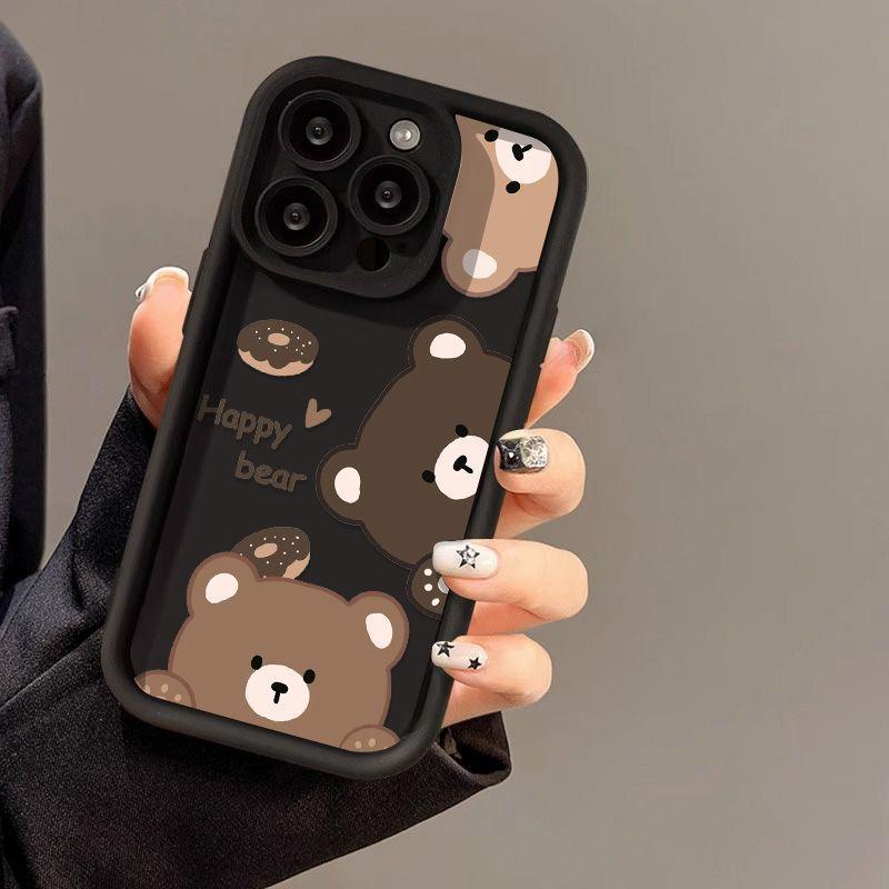Чехол для мобильного телефона Brown bear для iPhone17PorMax 14 Apple 13 матовый 12/15 милый мягкий чехол