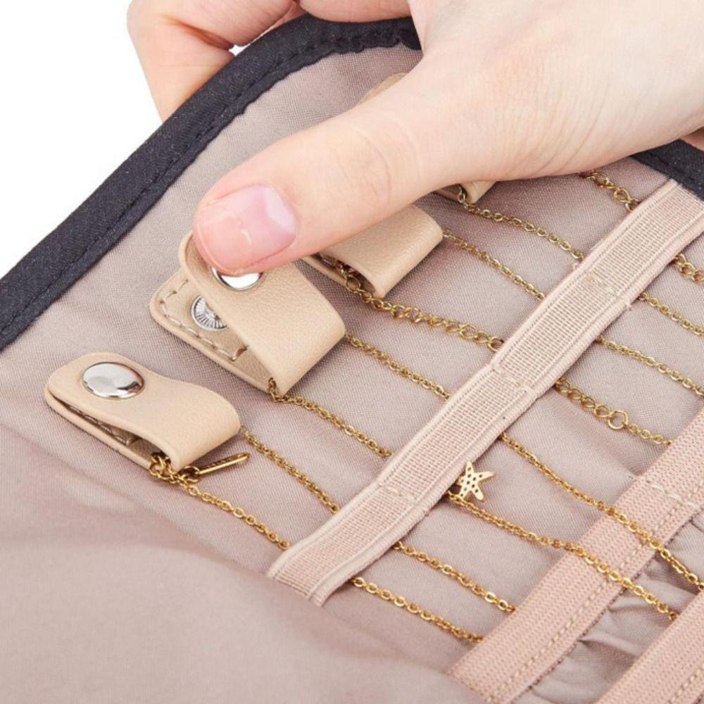 Foldable Jewellery Storage Bag with Zipper Jewelry Case  for Rings/Necklace/Earrings