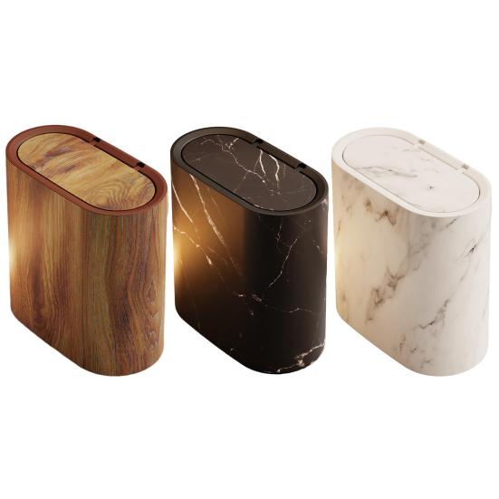 Современная корзина для мусора, большая емкость, мраморный узор, мусорное ведро, многоцелевое использование, ванная комната, узкая, маленькая