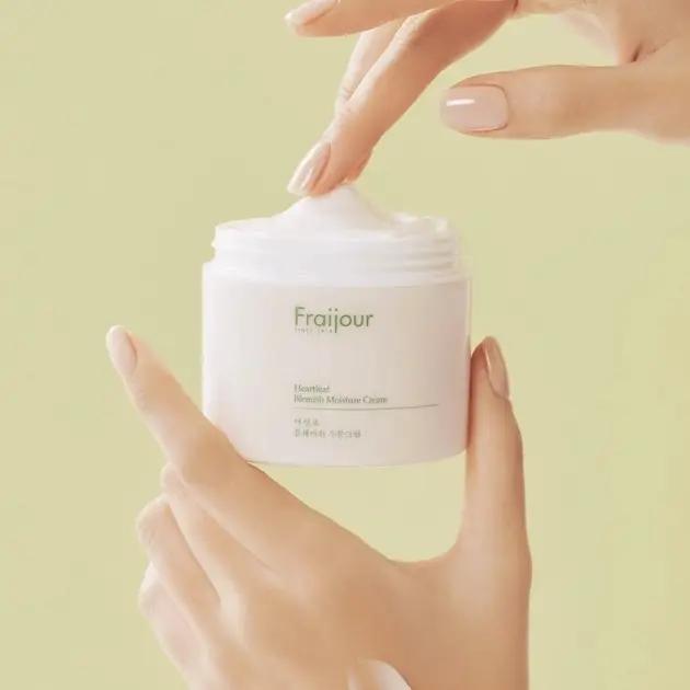 Moisturizing Cream for Sensitive Skin with Houttuynie Extract Heartleaf Blemish Moisture Cream Fraijour 100 Ml