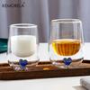 KEMORELA 1/2 шт. Двухслойный стеклянный стакан с сердечком на дне, прозрачный, для кофе, молока, термостойкий, защищающий от ожогов