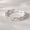 JEWNEL Silver925 Vivienne Wave Double-Line Wave Twisted Thumb Ring Open Ring Silver Ring