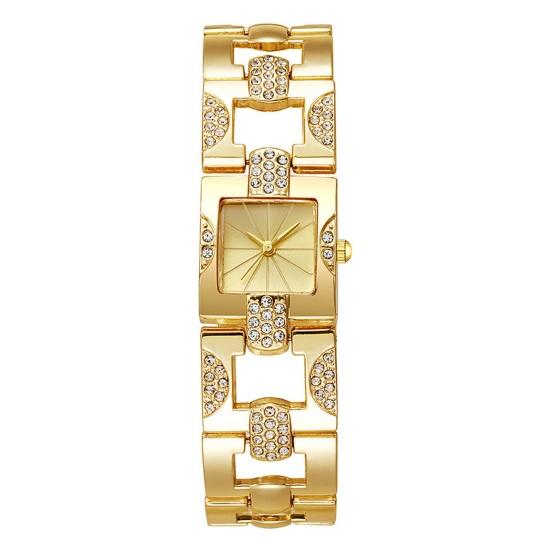 Женские часы-браслет со стразами, квадратный циферблат, классические повседневные наручные часы с кварцевым браслетом, модные ювелирные изделия, аксессуары