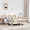 VidaXL Bed Frames with Headboard 150x200 Cm Solid Pine Wood, Bed, Bedroom Furniture, Wooden Bed, Bed 3306582