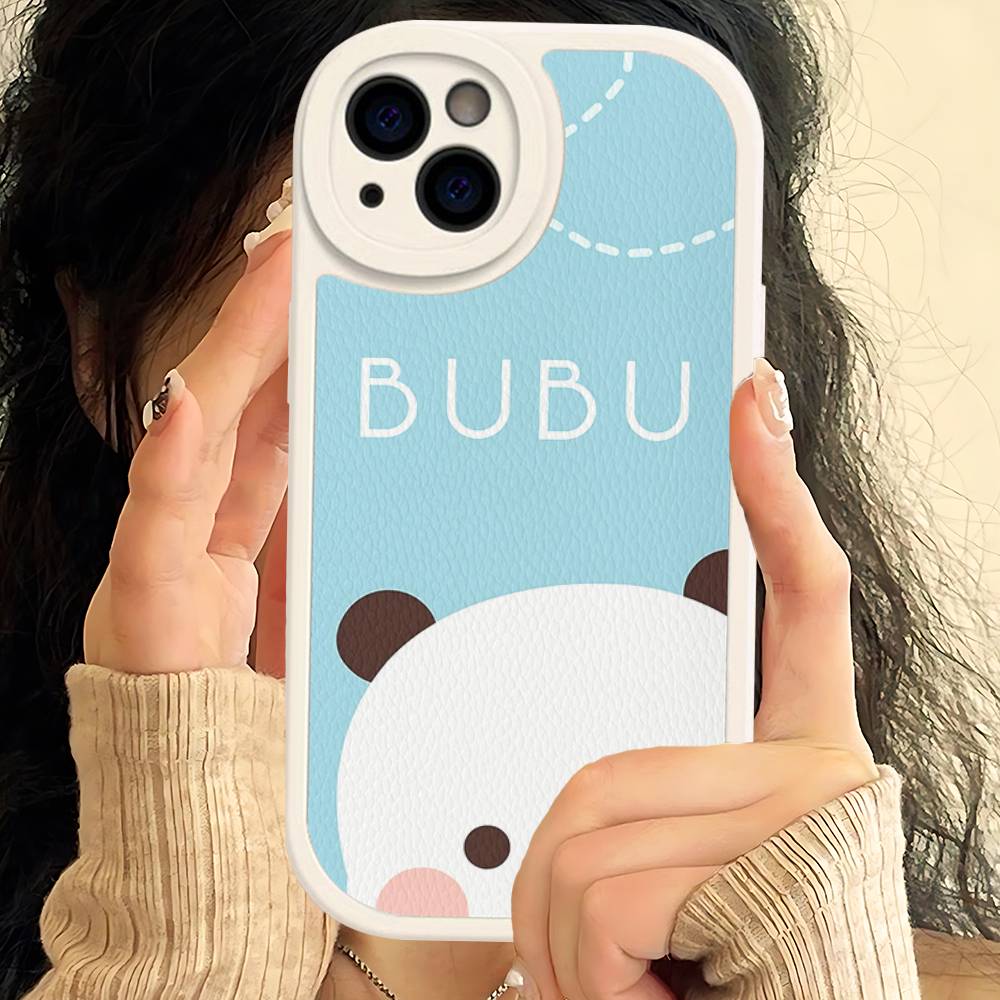 Милый чехол для телефона Bubu Dudu для iPhone 16 15 14 13 12 11 Pro Max Plus Ударопрочный кожаный чехол