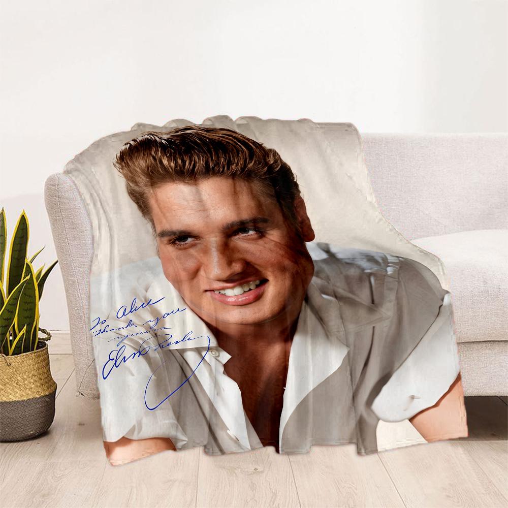 Elvis Presley's Iconic Jacket Blanket Durable Comfort Suitable for Picnics Livingroom Seaside All-Season Use Digital Print