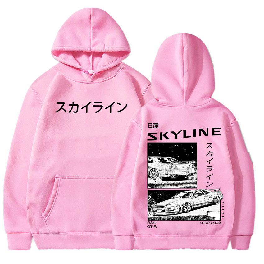 Толстовка с капюшоном Drift из японского аниме AE86 Initial D, двусторонние толстовки с капюшоном унисекс R34 Skyline GTR JDM, повседневные свободные пуловеры