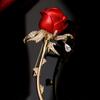 Red Rose Flower Brooch Ladies Elegant Bouquet Lapel Pin