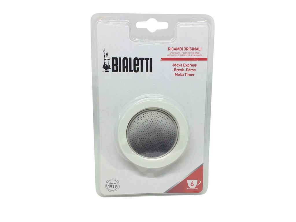 Bialetti 6 Cup Replacement Gasket & Filter Set (3 Gaskets, 1 Filter)