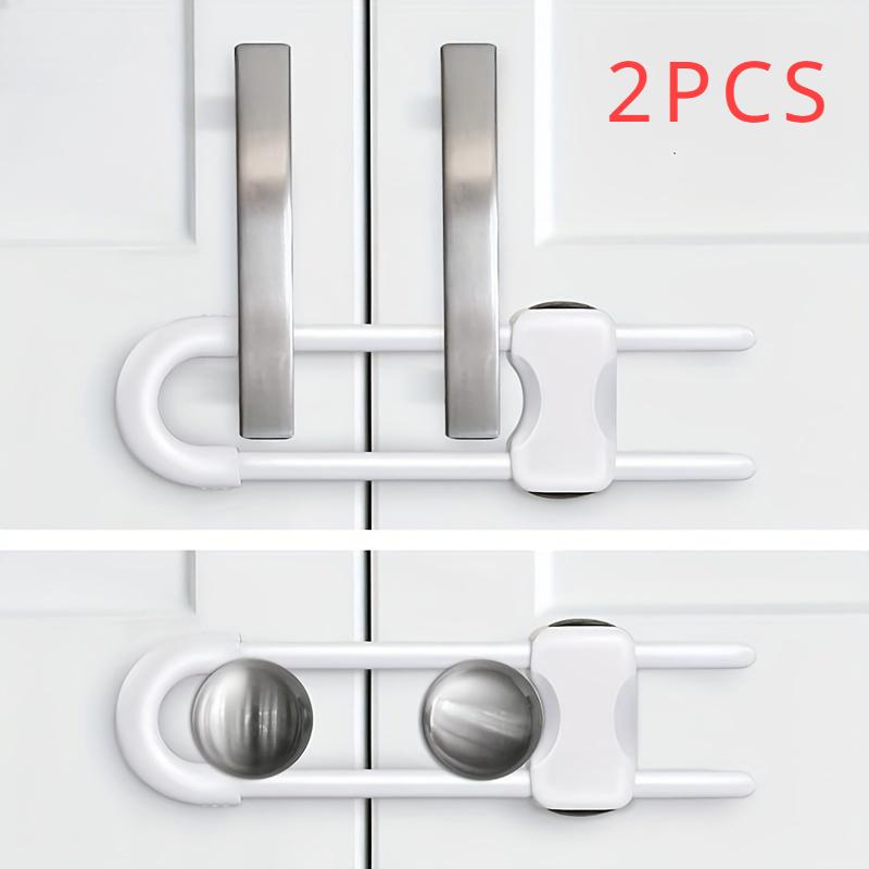 2/4PCS Sliding Cabinet Child Safety Locks Baby Proofing Cabinet Lock Cupboard Latches for Kids On Closet Door Knobs Handles