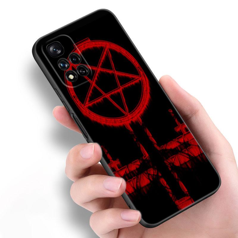 Pentagram 666 Demonic Satanic Black Silicone Phone Case For Xiaomi POCO X3 X4 NFC F5 M3 M4 M6 X5 X6 Pro F3 F4 GT 5G C55 C65 M5