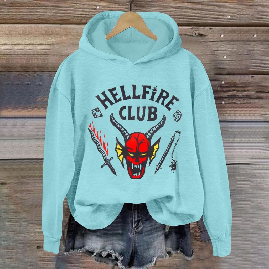 Женская модная повседневная толстовка с длинными рукавами, принтом и капюшоном