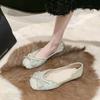 Французский темперамент фея вечерний бриз одинарная обувь женская плоская подошва мелкий вырез 2025 новая весенне-летняя обувь стразы мягкая подошва женская обувь