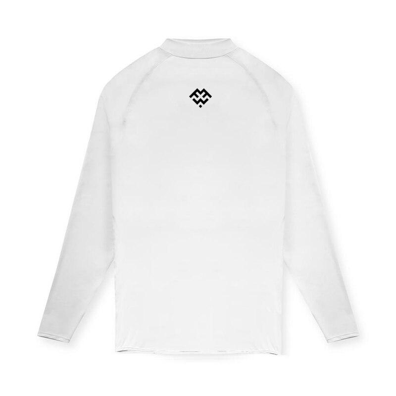 Muscleguys Весенне-осенняя корейская чисто белая мужская повседневная футболка для фитнеса с длинными рукавами и круглым вырезом