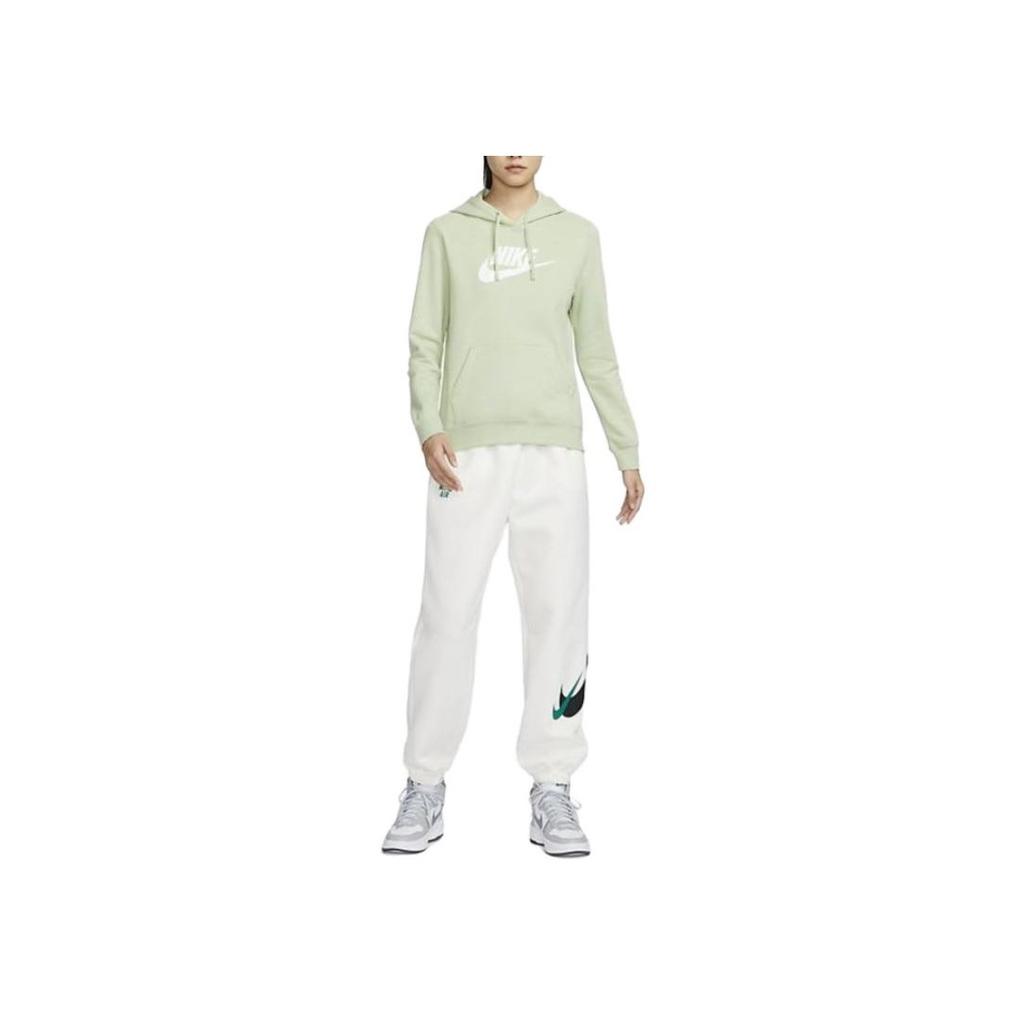 Nike Lettered Hooded Pullover Casual Sports Sweatshirt Women Sweatshirt Light-Green DQ5776-343