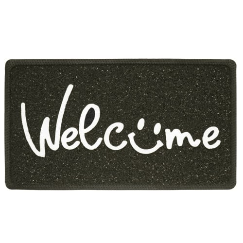 KEYSTONE Outdoor Doormat, TEXT, Black, W60 X L33cm, PVC Embossed, Smile, PVEMSMTB