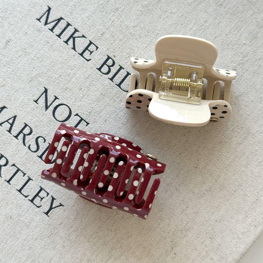 Retro Style Hair Claw Clip Polka Dot Pattern Decorative Hair Clip Fashion Claw Hair Clip Gifts