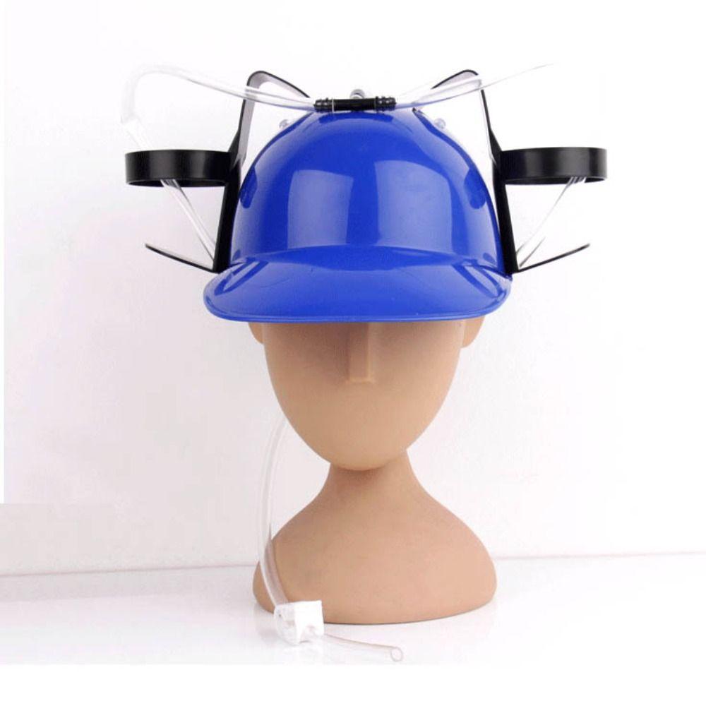 With straw Outdoor Beer Hat Hat Type Drinking Helmet Creative Beer Beverage Hat