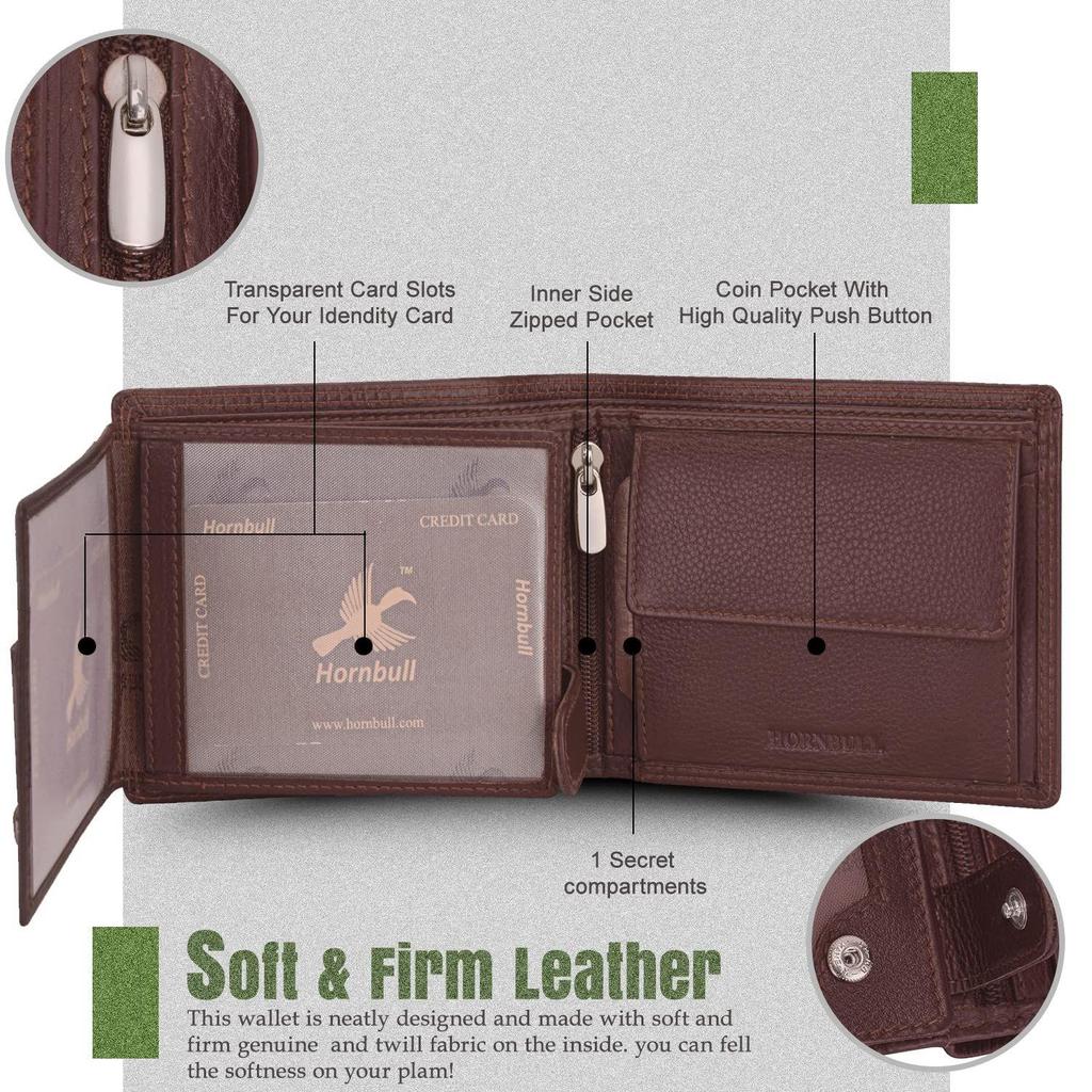 Stella Wallet для мужчин | Stylist Mens Wallet с блокировкой RFID | Wallet Men Brown Natural Leather | Wallets Men Leather | Gift for Men