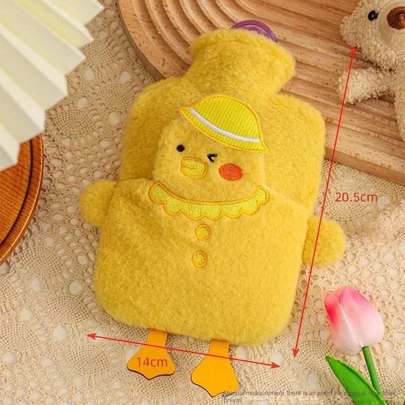 3979 Cute Plush Water Filling Hot Water Bag Large Water Bag Student Dormitory Belly Warming Hot Compress Hand Warmer