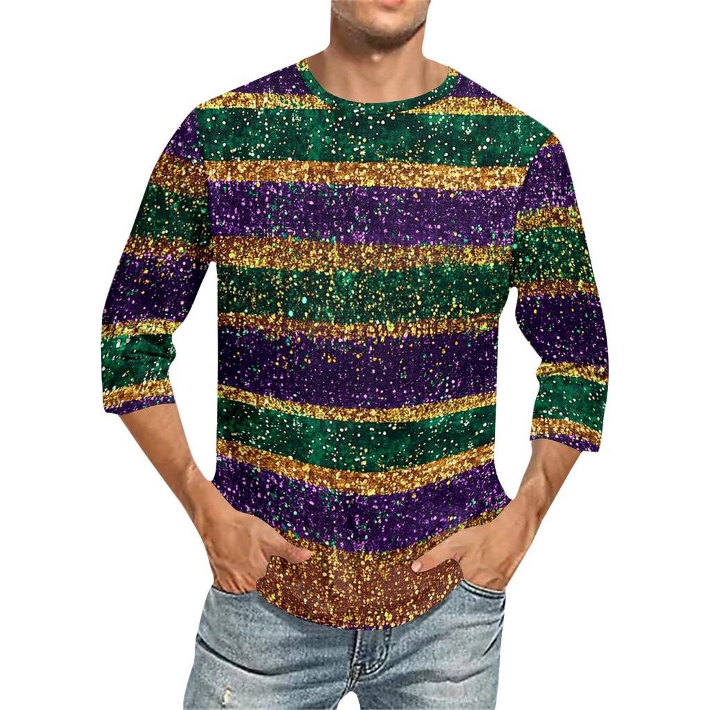 Карнавальный принт - Мужская футболка с коротким рукавом и круглым вырезом