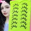 7 пар 3D Натуральный вид Аниме Накладные ресницы Перекрестные Пушистые Накладные ресницы Мягкие норковые ресницы Красота