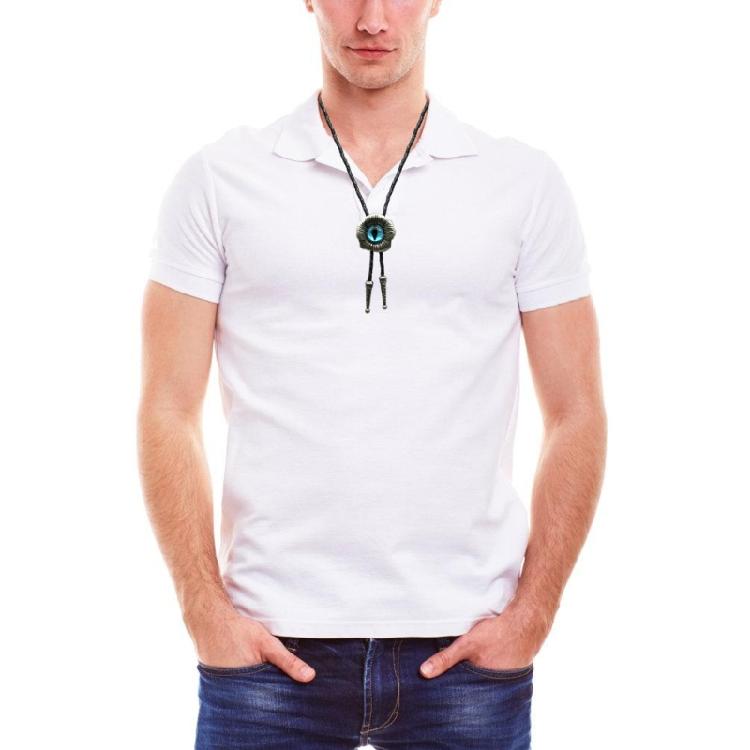 Боло-галстук для унисекс, Western Bolo Tie, винтажный кулон с цветком и глазом, веревка из искусственной кожи, регулируемый галстук-ожерелье