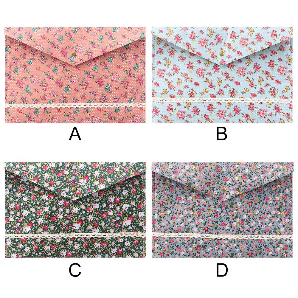 Portable Organizer Elegant Canvas Felt File Briefcase Floral Document Bag Paper Holder File Folder