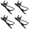 Set of 4 Mini Microphone Clips, Lip Microphone Holders, C-Shaped Holders, 6mm Loop Diameter, Metal, Non-Slip, Unisex, Black