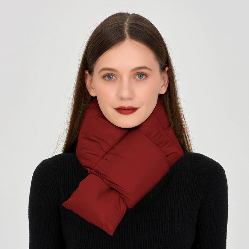 WTEMPO Autumn Winter Water-proof Scarves Couple Neck Protection Warm Cold-proof Windproof Cross Scarves Solid Color Elegant Soft Thick Casual Scarves
