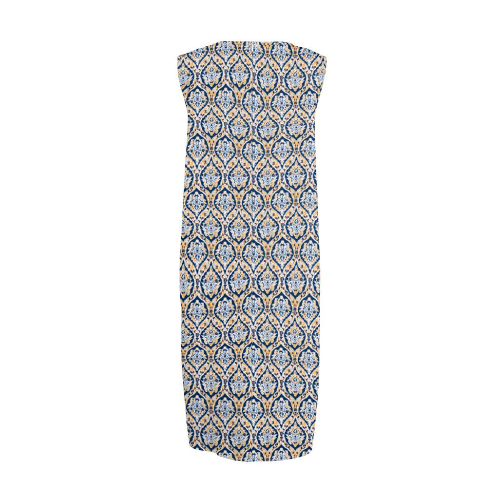 Женское модное повседневное платье без рукавов с круглым вырезом и цветочным принтом, элегантное, темпераментное