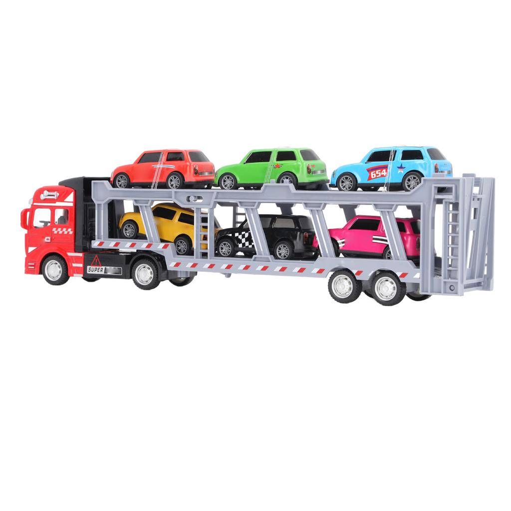 Transport Car Carrier Truck Toy with 6 Small Car for Kids Pull Back Detachable Interactive Toy Carrier Truck