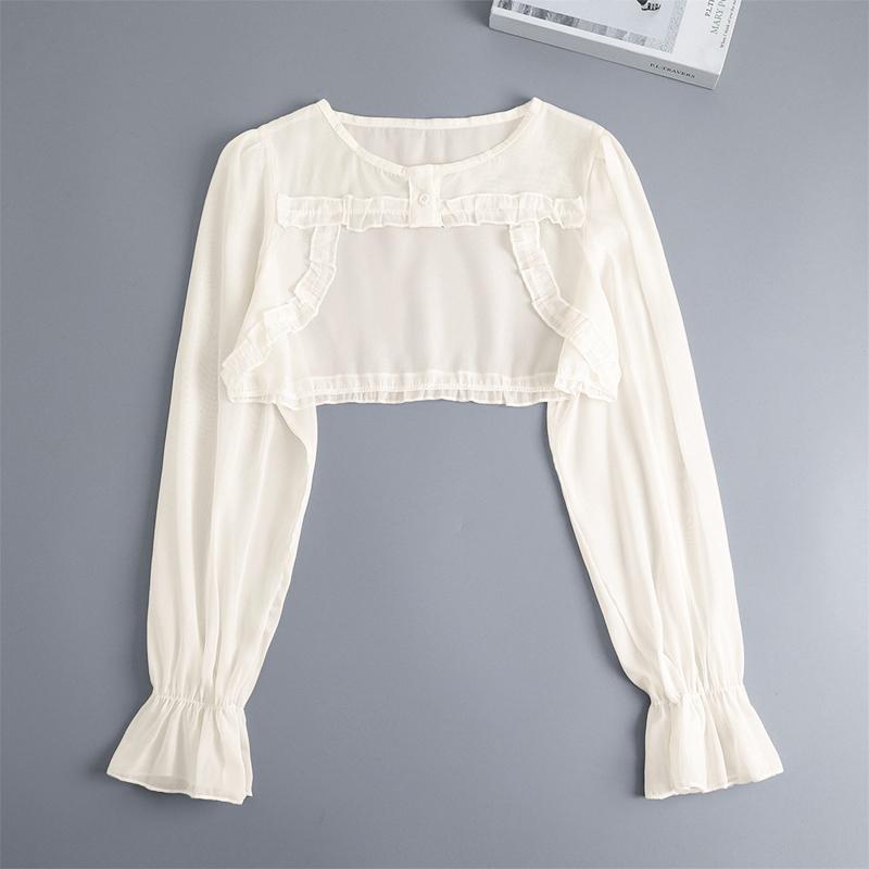 1 шт. шифоновая шаль в национальном стиле, универсальный чонсам с дисковой пряжкой, женский солнцезащитный декоративный воротник, накладной воротник, разноцветный