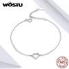 925 Sterling Silver Love Shape Bracelet Real Sterling Silver Simple Bracelet