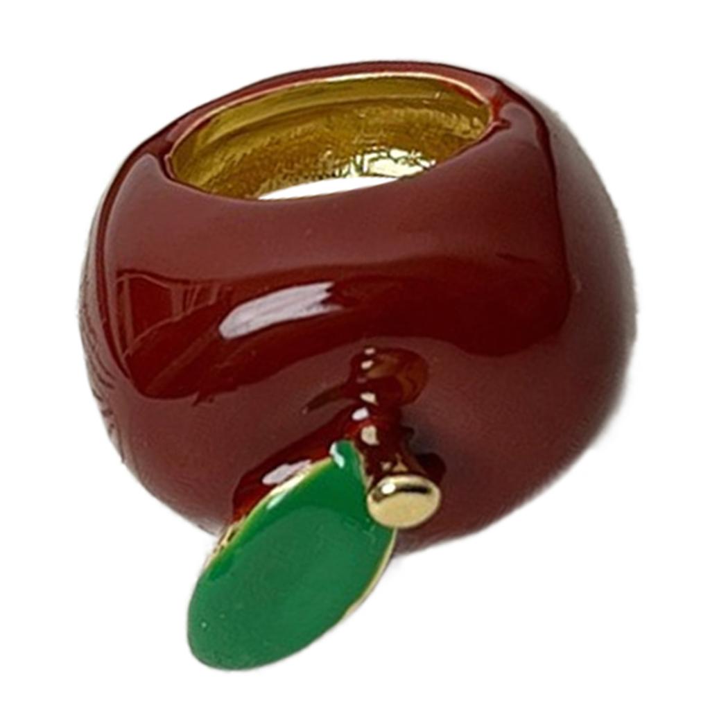 Уникальное эмалированное кольцо с клубникой/яблоками, красочное кольцо на палец, легкое ювелирное украшение для модных женщин и вечеринок