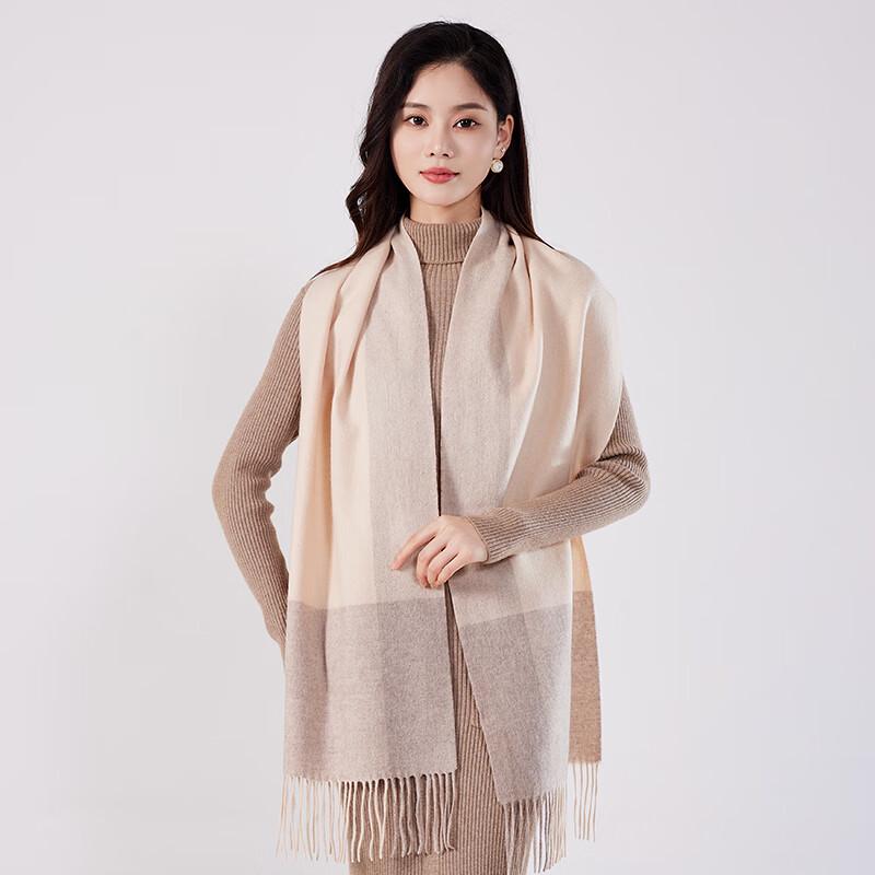 Haoman Textile Plaid Wool Scarf