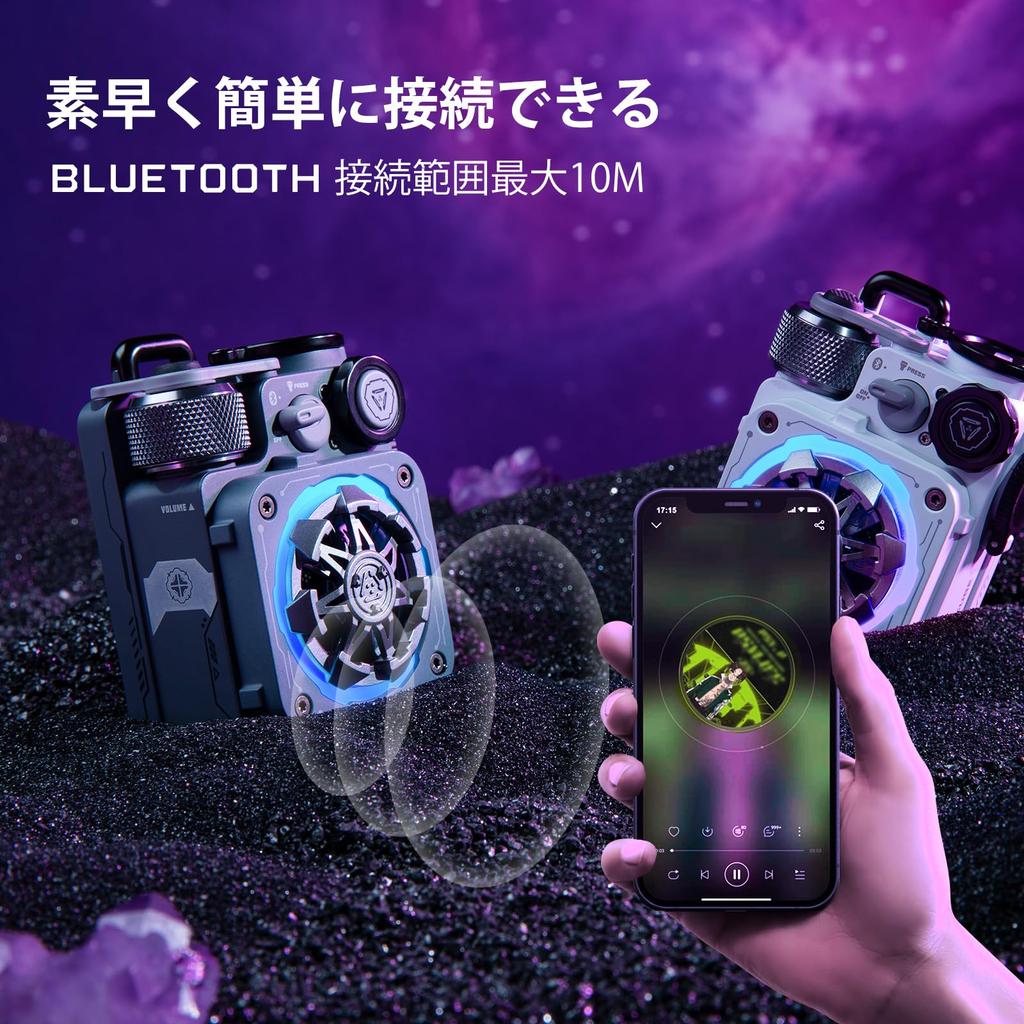 MUZEN CYBERCUBE Premium Speaker Bluetooth IPX5 3 Lighting Spinner Design Waterproof/Outdoor Speaker/With Modes/Hand Function/Illumination/TYPE-C