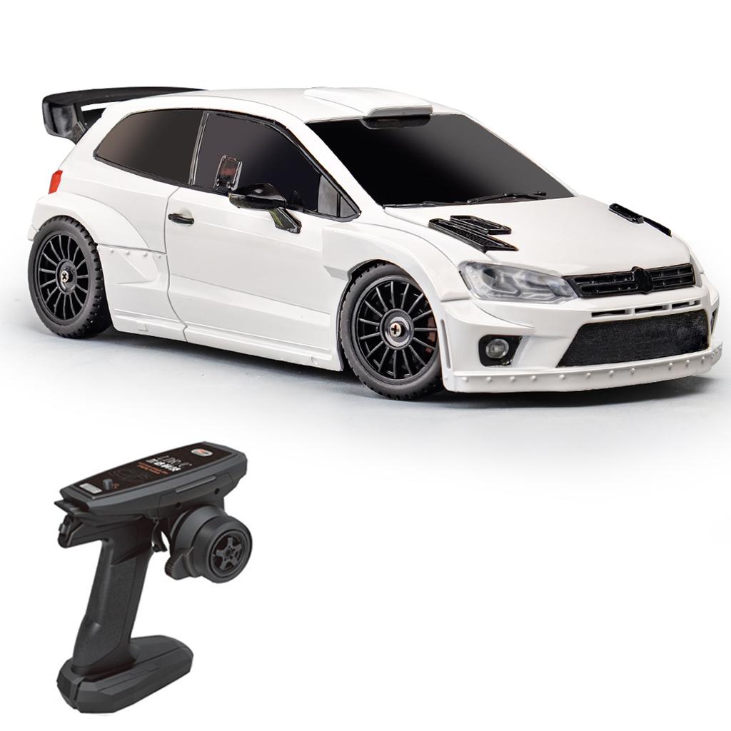 Машинка на радиоуправлении, игрушечная машинка 1/28 2,4 ГГц, полноприводная, со светодиодными фарами, 3 батарейки, шины для дрифта, электрическая