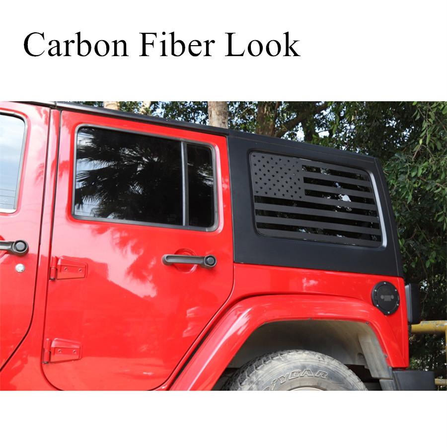2x Наклейка-декаль на окно с американским флагом для Jeep Wrangler JK JKU 2007-2017 4-дверный