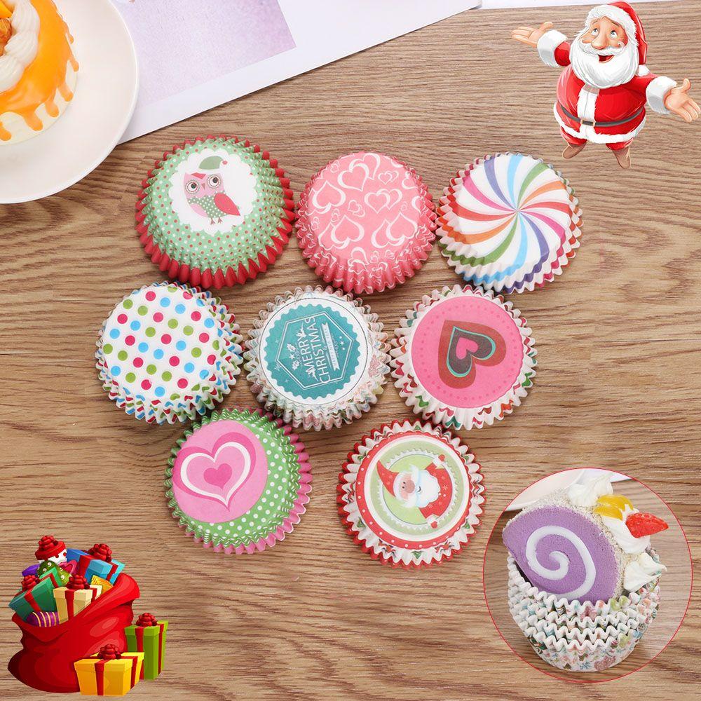 Supplies Pastry Tools Liner Cupcake Wrappers Santa Claus Christmas Muffin Cases Cake Paper Cups
