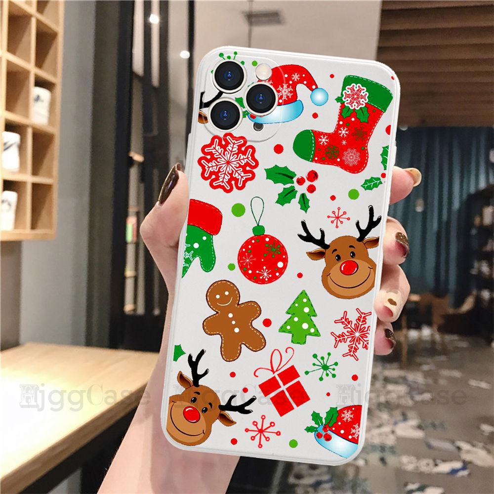 Белый чехол для телефона в подарок на Рождество и Новый год для iPhone 13 Pro 11 Pro Max 12 mini XS XR SE 8 7 Plus, модный чехол для девочек Fundas