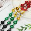 Women Bead Woven Long Necklace Bohemian Ethnic Coconut Shell Pendant Multi-layered