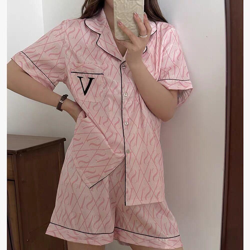 Женский пижамный комплект из атласного шелка, пижама с коротким рукавом, домашняя ночная одежда, пижамы для женщин