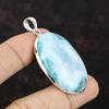 Подвеска из драгоценного камня Ларимар Подвеска ручной работы из стерлингового серебра 925 пробы Ювелирные изделия из Ларимара Элегантный кулон Подарок на годовщину для женщин Подвеска