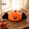 Cute Halloween Desktop Decoration Pumpkin Plush Doll, 8.66 Inch Bat Wing Plushie, Fluffy Polyester Fiber Soft Stuffed Toy for Party And Home